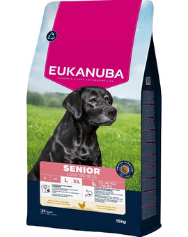EUKANUBA Senior Large Breeds Chicken 15 kg krmivo pro starší psy velkých plemen bohaté na čerstvé kuřecí maso