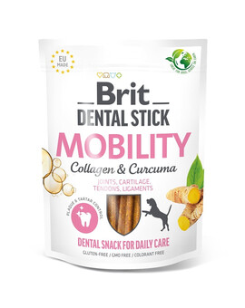 BRIT Dental Stick Mobility kurkuma a kolagen 251 g dentální pamlsek pro psy, který podporuje mobilitu