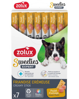 ZOLUX SWEETIES Pamlsek krémový pro psa s kuřetem a sýrem 7x14g