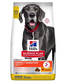 HILL'S Science Plan Canine Adult Large Perfect Digestion kuře a hnědá rýže 14 kg krmivo pro zdravé trávení velkých psů