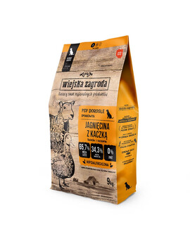 WIEJSKA ZAGRODA Jehněčí s kachnou, krmivo pro psy křupky S 9 kg