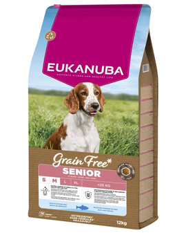 EUKANUBA Grain Free Senior Small Medium Ocean Fish 12 kg
