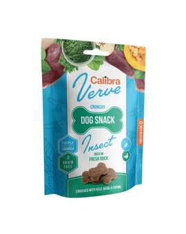 Dog Verve Crunchy Snack Insect&Fresh Duck 150 g bezzbożowe przysmaki z owadami i kaczką
