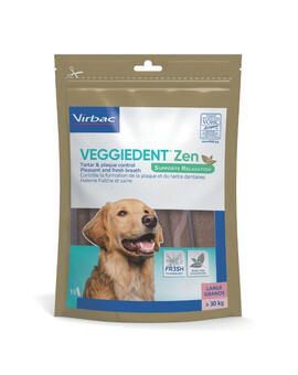 VIRBAC VeggieDent Zen L Zubní a antistresové pamlsky pro velké psy (nad 30 kg), 15 ks
