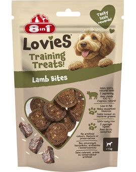 8IN1 Lovies Training Treats Lamb Bites 90g tréninková pochoutka pro psa s jehněčím masem a rýží
