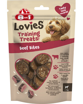 8in1 Lovies Training Treats Beef Bites 90g tréninková pochoutka pro psa s hovězím masem a rýží