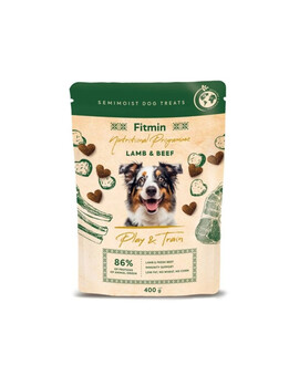 FITMIN NP Play and Train Lamb and Beef 400g tréninková pochoutka s jehněčím a hovězím masem