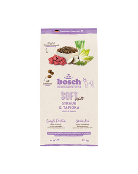 BOSCH HPC Soft Adult 12 kg monoproteinové krmivo pro psy s pštrosem a tapiokou