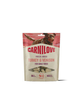 CARNILOVE Dog Freeze Dried Turkey and Venison 60 g liofilizované pamlsky s krůtím a zvěřinou pro psy