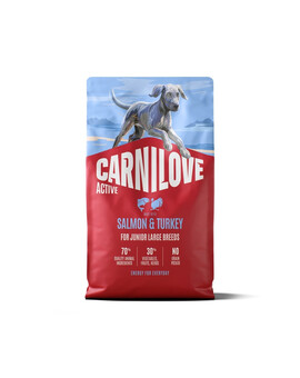 CARNILOVE Active Dog Salmon & Turkey 4 kg Junior Large Breeds losos a krůta, pro rostoucí mladá velká plemena