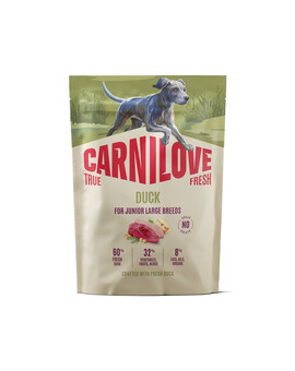 CARNILOVE True Fresh Dog Duck Junior Large 1,5 kg sucha karma ze świeżą kaczką dla juniorów dużych ras