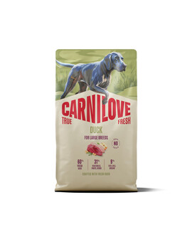 CARNILOVE True Fresh Dog Duck Junior Large 4 kg sucha karma ze świeżą kaczką dla juniorów dużych ras