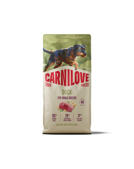 CARNILOVE True Fresh Dog Duck Adult Small Breeds 1,5 kg sucha karma ze świeżą kaczką dla dorosłych psów małych ras