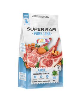 SUPER RAFI Pure Line Junior Jehněčí s batáty 9 kg granule pro štěňata