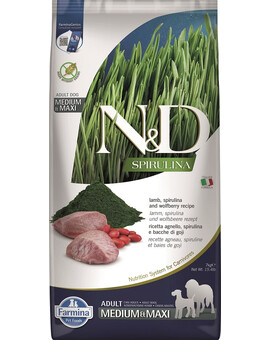 N&D Spirulina Adult Medium&Maxi Lamb & Wolfberry 7 kg