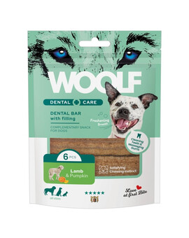 Woolf Dental Bars Lamb Pumpkin 108 g suchý zubní pamlsek s jehněčí masem a dýní pro psy