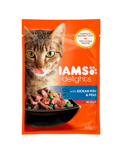 IAMS Cat Adult All Breeds Ocean Fish & Peas In Jelly 85 g