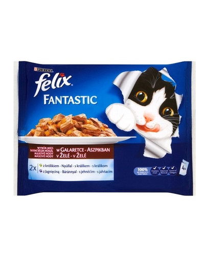 FELIX Fantastic výběr mas v želé králičí jehněčí 40 x 100g