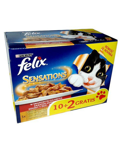 FELIX Sensations v rosolu 72x100g: jehněčí, makrela, sleď, krůtí
