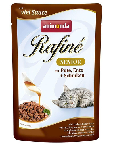 ANIMONDA Rafiné Soupé Senior krůtí, kachní & šunka (v omáčce) 100 g