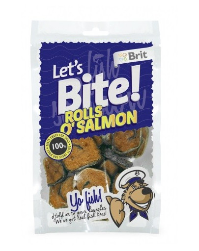 BRIT Care Let's Bite Dog Rolls O'Salmon 80g