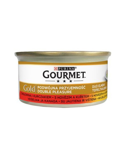 GOURMET Gold hovězí & kuře 85 g