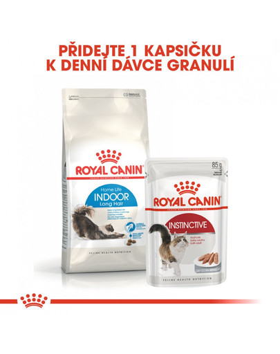 ROYAL CANIN Indoor Long Hair 400g granule pro kočky žijící uvnitř a zdravou srst