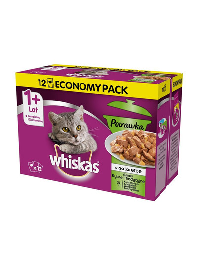 WHISKAS Casserole mixovaný výběr v želé 12 pack