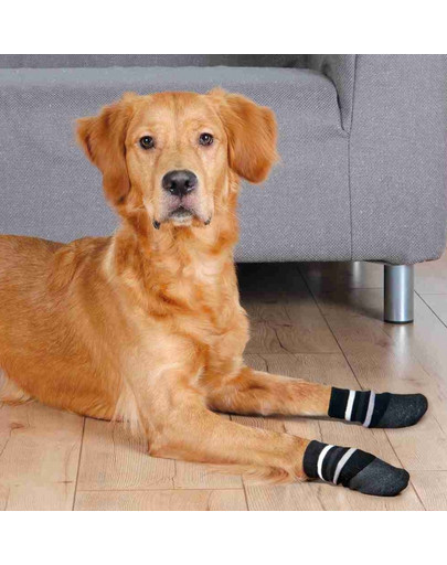 TRIXIE Protiskluzové ponožky černé S-M, 2 ks pro psy bavlna/lycra