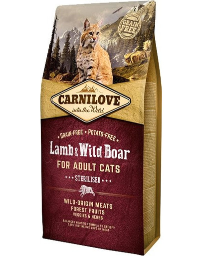 CARNILOVE Cat Lamb & Wild Boar Adult Sterilised 6 kg