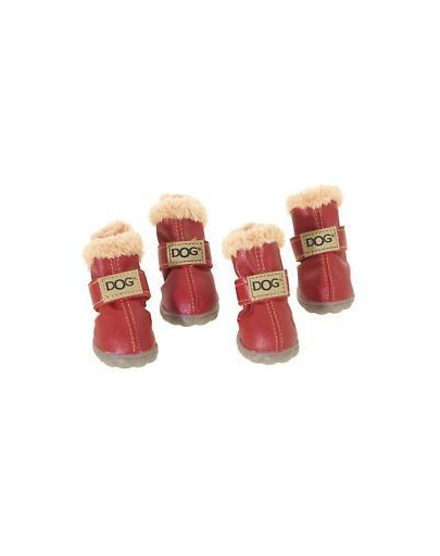 ZOLUX Boty pro psa T4 (5,5 x 4,5 cm horní výška 8 cm) červené 4 ks
