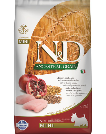 N&D Low Grain DOG Senior S/M Chicken & Pomegranate 2,5kg