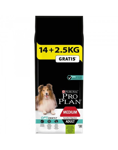 PURINA Pro Plan Dog OptiDigest Medium Adult Sensitive Digestion 14 + 2,5kg