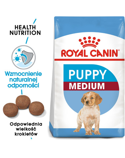 ROYAL CANIN ROYAL CANIN Medium Puppy 15 kg + 3 kg gratis granule pro střední štěňata
