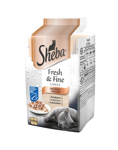 SHEBA Fresh Fine Mini v omáčce Mix příchutí 12x6x50g