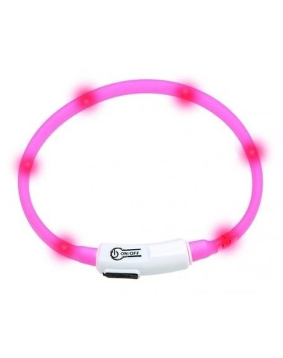 KARLIE Visiolight svíticí LED obojek pro psy 70cm růžový