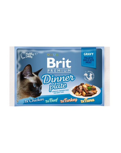 Levně BRIT Premium Cat Dinner plate gravy 4 x 85g
