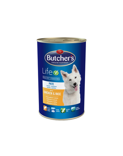 BUTCHER'S Dog Life s kuřecím masem a rýží konz. 1200g