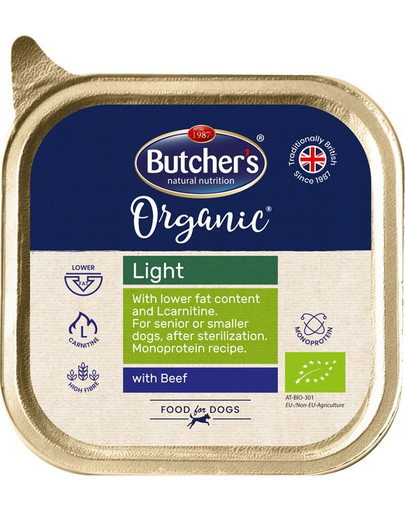 BUTCHER'S Dog Organic Light s hovězím 150 g