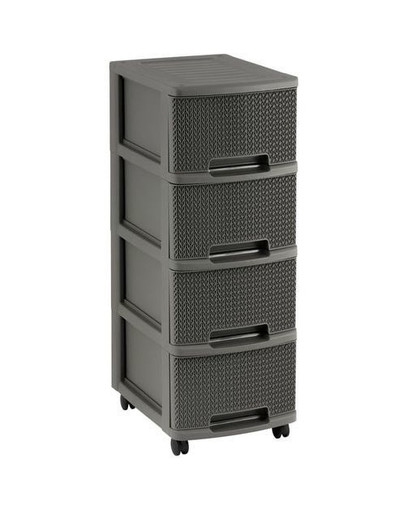 CURVER KNIT Plastová šuplíková komoda 4x10L hnědá