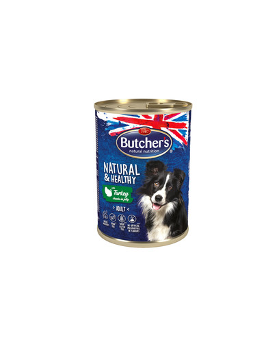 BUTCHER'S Natural&Healthy Dog s kousky krůtího masa v želé 400g