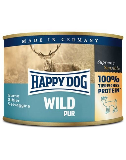 HAPPY DOG Wild Pur 200g konzerva pro psy se zvěřinou