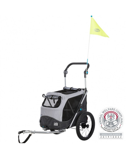Trixie vozík za kolo pro psy rychloskládací S 58 x 93 x 74/114 cm