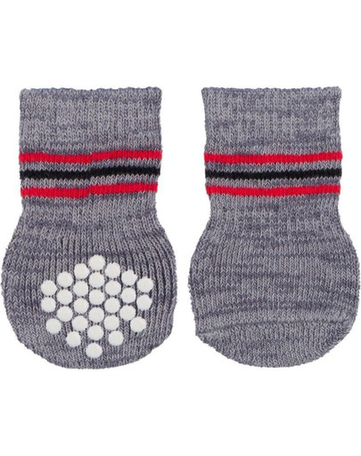 TRIXIE Protiskluzové šedé ponožky, 2 ks pro psy L-XL
