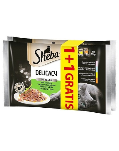 SHEBA Delicacy v omáčce masový mix 56 x 85 g (28 +28 zdarma)