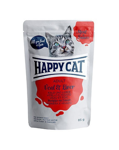 HAPPY CAT kapsička MEAT IN SAUCE Adult Kalb & Leber 85 g