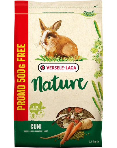 VERSELE-LAGA Cuni Nature - pro zakrslé králíky 1,8 kg + 500 g ZDARMA