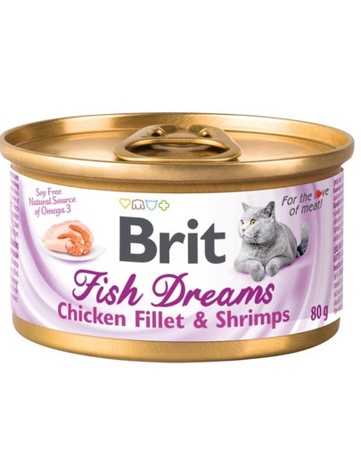 BRIT Cat Fish Dreams Chicken & Shrimps 80g konzerva pro kočky