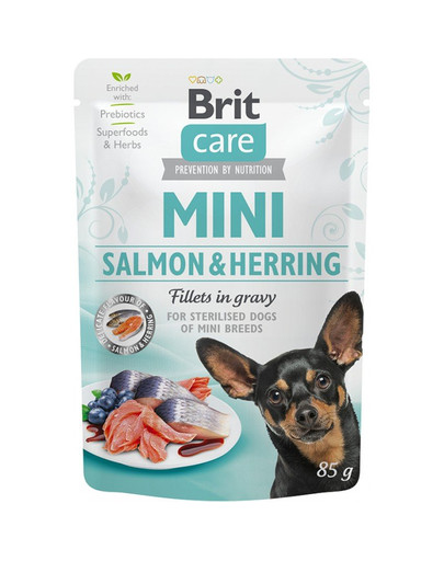 BRIT Care Mini Salmon & Herring sterilised fillets in gravy 85g
