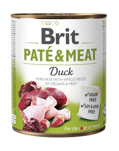 BRIT Pate & meat duck 800g konzerva pro psy